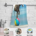 thumbnail image 4 of Elephant Beach Ball Kitchen Hand Towels 2 PCS, Summer Seashore Fingertip Bath Towels Ultra Soft and Highly Absorbent, Decorative Face Towels Dish Washcloths, 28.3"x14.4", 4 of 4