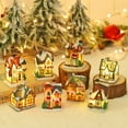 thumbnail image 3 of Tiny Resin Christmas Scene Village Houses Town with Warm White LED Light Battery Operate Christmas Ornamnet, 3 of 7