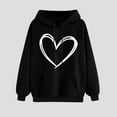 thumbnail image 2 of Valora Women's Fashion Graphic Hooded Sweatshirt for Daily Wear Soft Cozy Long Sleeve Pullover Designed for Spring Fall Winter Black 2XL, 2 of 6