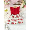thumbnail image 2 of Toddler Girls Dress 1T Girls Summer Dress 2T Girls Sleeveless Dress Toddler Girls Cute Floral Dress Red, 2 of 7