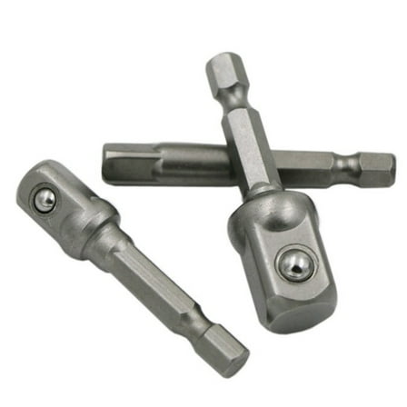 MUSEYA 3PCS Drill Accessories and Attachments Socket Adapter Dark Grey Carbon Steel Quick DIY Projects