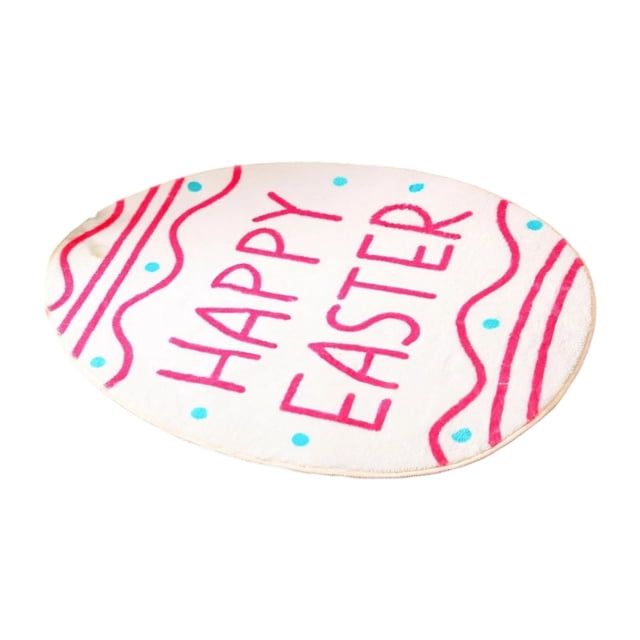 SLYNSHome Easter Bathroom Rug Eggs Shaped Bath Mat Soft Absorbent Non Slip Washable Rug for Bedroom Living Room