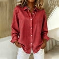 thumbnail image 6 of Bixock Summer Women's Tops,Long Sleeve Shirts for Women,Blouse for Women Striped Long Sleeve Turn Down Collar Button Front Casual Dressy Blouse Tops, 6 of 6