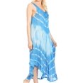 thumbnail image 4 of Sakkas Liz Women's Maxi Loose Sleeveless Summer Casual Tank Dress Cover-up Caftan - 19320-SkyBlue - One Size Regular, 4 of 5