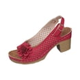 thumbnail image 4 of Buckled Square Heel Sandals for Women,Dressy Peep Toe Slingback Chunky Low Heeled Wedge Shoes Dress Sandals,43, 4 of 7