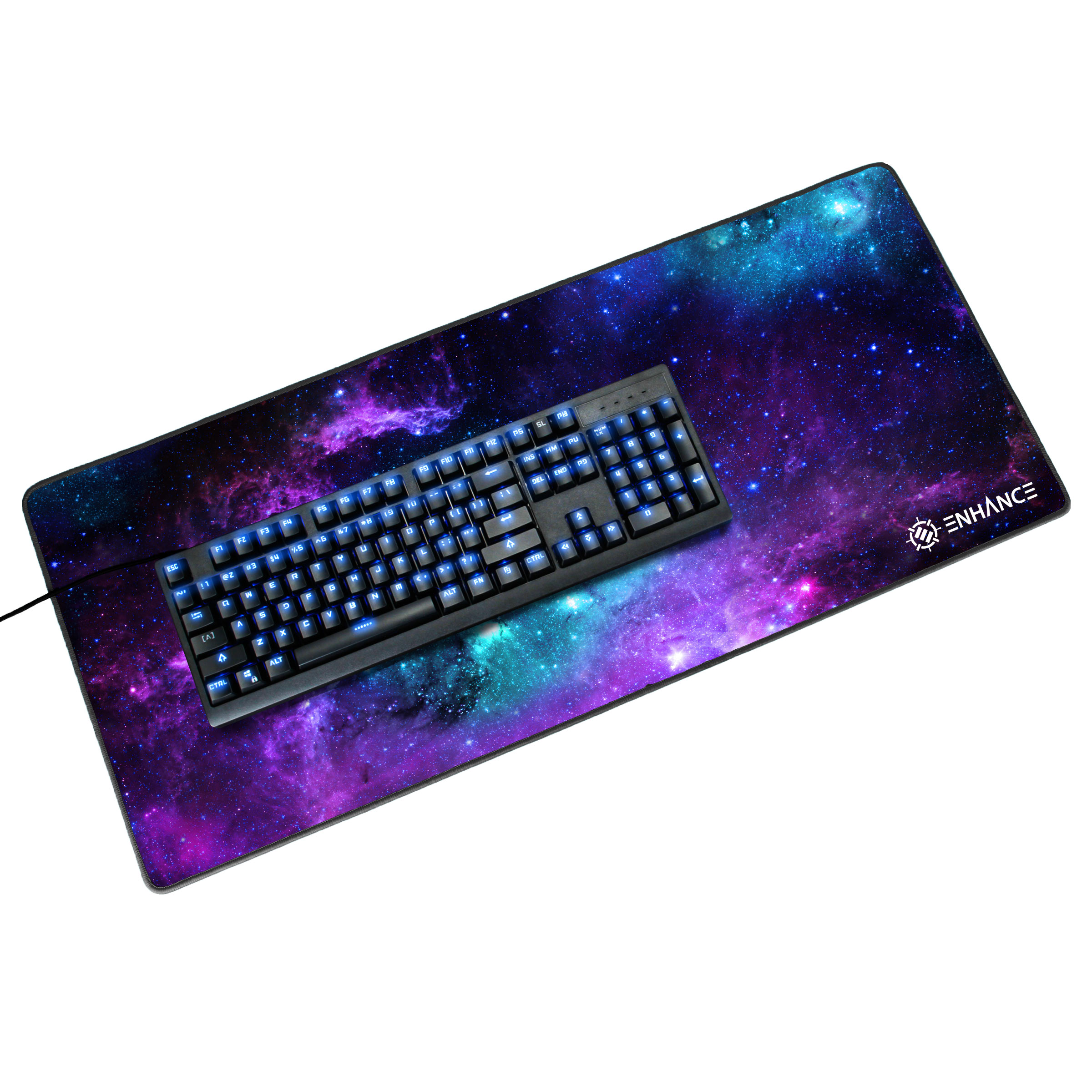 ENHANCE Extended Large Gaming Mouse Pad - XL Mouse Mat (31.5" x 13.75") Anti-Fray Stitching for Professional eSports with Low-Friction Tracking Surface and Non-Slip Backing - Galaxy - image 4 of 8