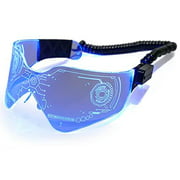 Futuristic LED Visor Glasses USB Rechargeable 7 Colors 4 Modes Light Up Flashing Glasses Monoblock Shield Sunglasses For Party Cosplay Halloween Bar Club (Multicolor)