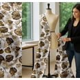 thumbnail image 5 of Soimoi Brown Cotton Cambric Fabric Monstera Leaf & Floral Decor Fabric Printed Yard 56 Inch Wide, 5 of 7