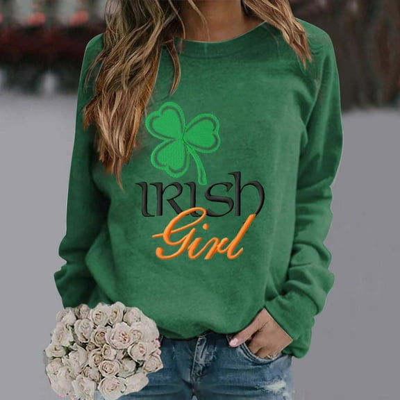 Clearance Sales Today Deals Prime Oversized Crewneck Sweatshirt Women Women's Fashion Casual Floral Print Round Neck Long Sleeve Top Sweatshirt