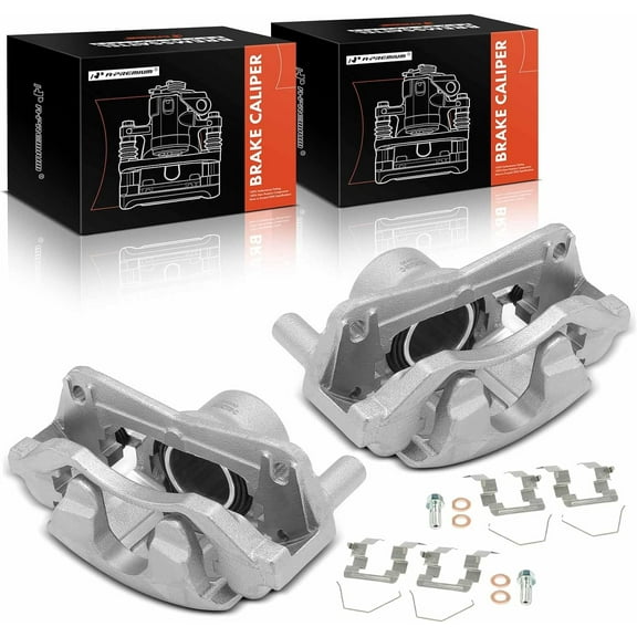 A-Premium Disc Brake Caliper Assembly with Bracket Compatible with Mazda 6 2003 2004 2005 - Front Driver and Passenger Side, 2Pcs