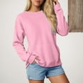 thumbnail image 2 of vigerkar Womens Long Sleeve Sweatshirts Casual Crewneck Cute Pullover Tops Lightweight Sweatshirt with Pocket (Pink, S), 2 of 9