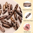 thumbnail image 2 of Uxcell 10PCS Botones de Palanca de Madera, 1.2x0.4in Botones Ovalados de Madera en Forma de Aceituna con 2 Agujeros [Café], 2 of 6