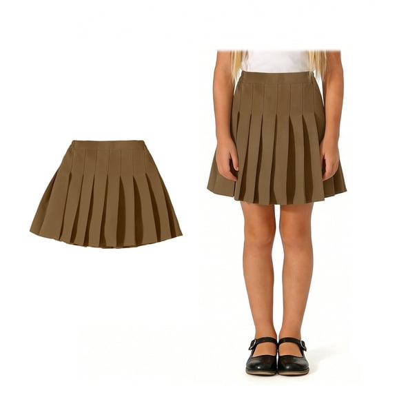 School Uniform Skirts for Girls Pleated Skirt for Girls Coffee Girls School Uniform Girls Skirts 11-12Years