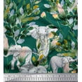 thumbnail image 1 of Soimoi Poly Georgette Fabric Leaves,Floral & Elephant Animal Print Fabric by the Yard 42 Inch Wide, 1 of 1