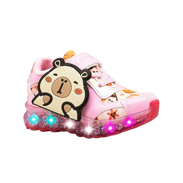Tenis Luces Para Niña Capibara Moda Tendencia Color Rosa rosa 18
