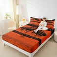 thumbnail image 4 of Feelyou Cincinnati Football City Bed Sheets, Rugby Sports King Sheets, Black Orange Sheet Set, Kids Teens Bedroom Decor, 4 of 7