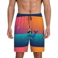 thumbnail image 2 of Rocae Lighthouse and Whale for Men's Soft Sleep Pajama Shorts, Waistband and Pockets, 2 of 9