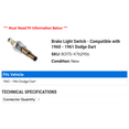 thumbnail image 2 of Brake Light Switch - Compatible with 1960 - 1961 Dodge Dart, 2 of 2