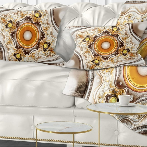 Designart Fractal Circles and Wavy Curves - Abstract Throw Pillow - 12x20