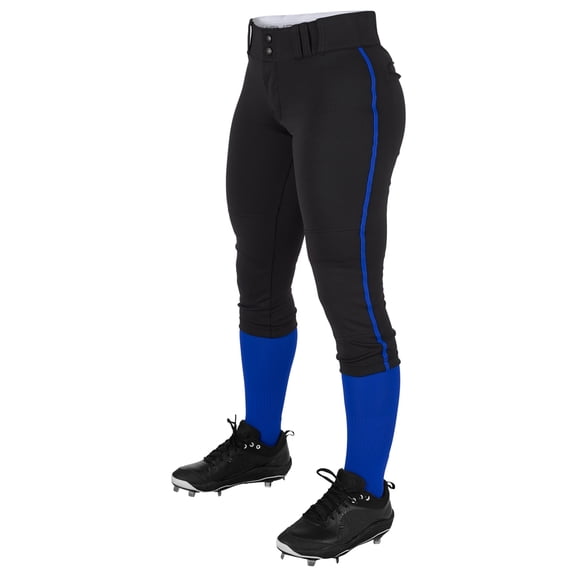 TOURNAMENT w/Pipe Softball Pant - BLACK,ROYALPIPE - S