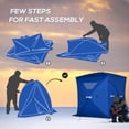 thumbnail image 4 of Outsunny 2-4 People Ice Fishing Shelter, Pop-Up Portable Ice Fishing Tent with Carry Bag, Two Doors, Windows and Vents, Ice Shanty for Winter Fishing, Blue, 4 of 9