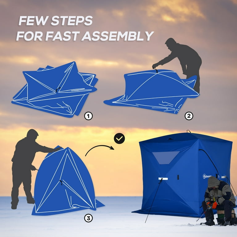 Outsunny 2-4 Man Outdoor Pop up Portable Ice Fishing Shelter Tent