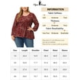 thumbnail image 6 of Agnes Orinda Women's Plus Size V Neck Button Up Ruffle Flowy Tunic Peplum Blouse 1X Red, 6 of 6