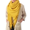 thumbnail image 3 of Coofit Winter Scarf Square Tassel Artificial Wool Solid Color Shawl Scarf Blanket Scarf, 3 of 10