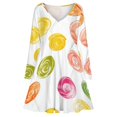 thumbnail image 3 of Sweets And Rainbow Lollipops Pattern Long Sleeve Dresses For Women Vintage Elegant Party Dress Oversized V-neck Dress S-8XL, 3 of 7