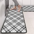 thumbnail image 2 of Kitchen Rugs Sets Of 2,Black White Plaid Checkered Pattern Anti Fatigue Kitchen Mat Rugs Non Slip Washable,Decorative Kitchen Floor Mats for Kitchen,Sink,Laundry,17"x47"+17"x47", 2 of 5