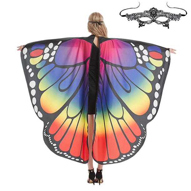 BESTHUA Butterfly Wings for Women Halloween Costumes with Lace Facial
