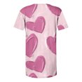 thumbnail image 4 of Valentines Day Blouses for Women, Heart Shirt Tunic, Short Sleeve V Neck Blouses Women's Valentine's Day Printed Short Sleeved Tops with V-Neck Button Pleats Shirts, 4 of 5