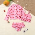 thumbnail image 7 of Bainana Baby Girls Swimwear Two Piece Cute Bikini With Long Sleeve Rash Guard And Swim Shorts For Toddler Kids Cute Seaside Bathing Suit Pink Size 4-5 Years, 7 of 7