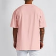 thumbnail image 4 of Mens Cropped T Shirt White Quick Dry V Neck Short Sleeve Breathable Gym & Tennis Tshirts Snug Fit Summer Casual Outdoor Basic Streetwear,Pink,L, 4 of 4