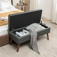 thumbnail image 3 of Solid Wood Legs Storage Ottoman Bench Easy Assembly Entryway & Bedroom Furniture Stylish & Practical, 3 of 12