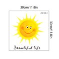 thumbnail image 3 of nipocaio Beautiful Life Smiling Sun Wall Sticker, Decorative Sticker Wall Decor For Bedroom Bathroom Kitchen Living Room Studio, 3 of 5