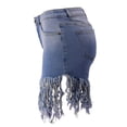 thumbnail image 3 of Jean Shorts For Women Juniors Summer High Waisted Stretchy Hem Tassels Denim Shorts, 3 of 5