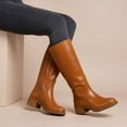 thumbnail image 2 of Cushionaire Sawyer Genuine Leather Tall Chunky Heel Womens Boots - Pull On Casual Knee High Boots for Women, 2 of 22