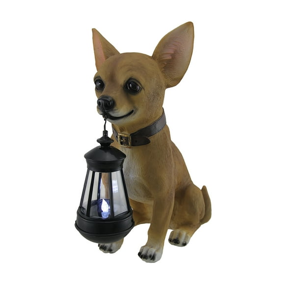 Zeckos Little Light Keeper Chihuahua Statue and LED Lantern