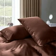thumbnail image 4 of Cloud Fino 100% Pure Silk Satin Duvet with Fitted Sheet Set 4pcs, Silk Satin Fitted Sheet 15'' Deep Pocket,Silk Satin Duvet Cover,Silk Satin Pillowcases Set !!!(Twin Chocolate), 4 of 6