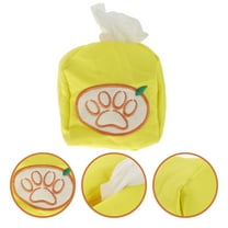 PBPBOX Dog Interactive Toy Tissue Box Dog Toy Yellow Oxford Cloth 1Pcs