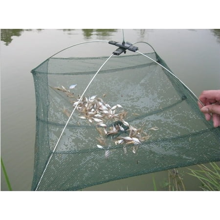 Grtsunsea 24''x24'' Umbrella Crab Shrimp Trap Cast Dip Cage Bait Cast Lures Fishing Net for Fishermen
