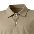 thumbnail image 5 of Ceisia Men's Checkered Short Sleeve Polo Shirt With Chest Pocket Khaki XL Gift, 5 of 6