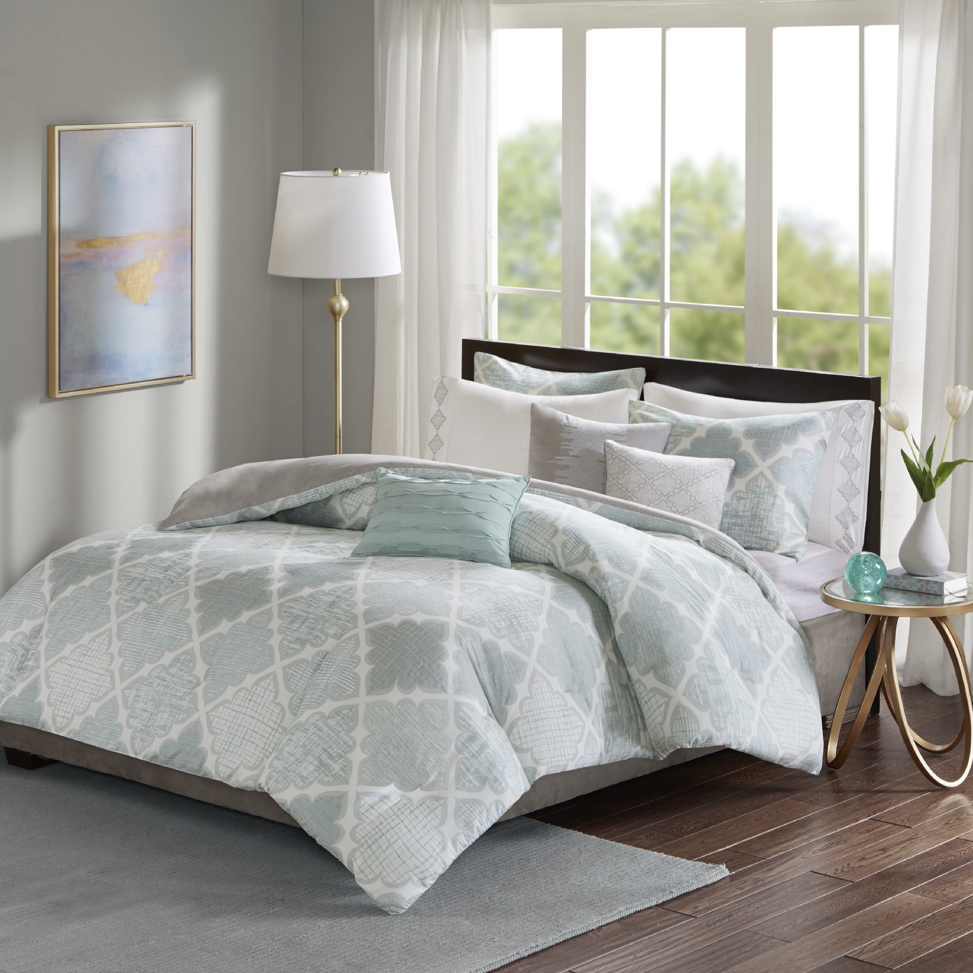 Home Essence Sidnee 8 Piece Cotton Sateen Duvet Cover Set Com