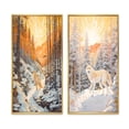 thumbnail image 2 of Designart "White Wild Wolf in Winter Forest Majestic Presence III" Animals Wolf Framed Wall Art Set Of 2 - Children's Art White Framed Canvas Set For Living Room Decor, 2 of 6