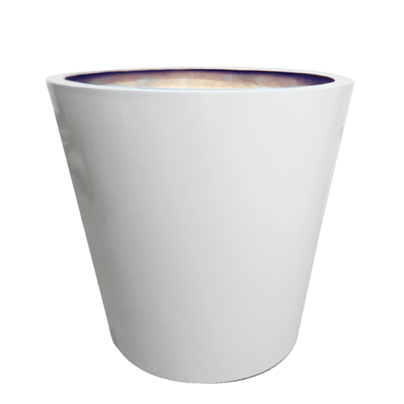 Maceta de Fibra de Vidrio FibraFormas Glass Mini Blanco 18cm