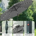 thumbnail image 5 of Autlaycil 10ft Gray Patio Umbrellas 32 Solar LED Lights Outdoor Market Umbrella with Tilt Crank, Solar Umnrella, 5 of 6