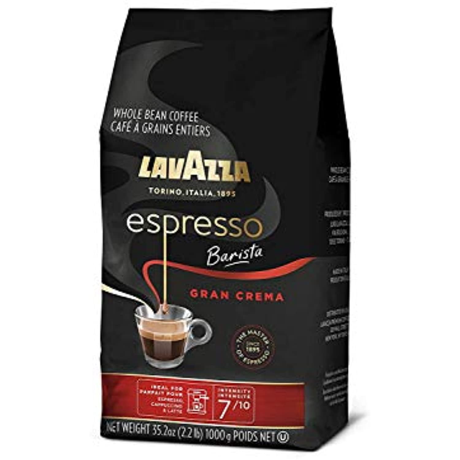 Lavazza Espresso Barista Gran Crema Whole Bean Coffee Blend, Medium Espresso Roast, Oz Bag (Packaging May Vary) Barista Gran Crema - 2.2 Lb, 35.2 Ounce