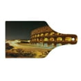 thumbnail image 2 of Italy Cutting Board, Colosseum at Night Scenery Rome European City Heritage Monument Landscape, Tempered Glass Cutting and Serving Board, Wine Bottle Shape, Amber Marigold Black, by Ambesonne, 2 of 5