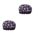 thumbnail image 4 of Minnieouse Gorro de dormir para mujer, gorros para el pelo de ducha de doble altura, a prueba de aceite, multicolor, cubierta para la cabeza de niña, Negro 2piezas Minnieouse CBP389669, 4 of 5